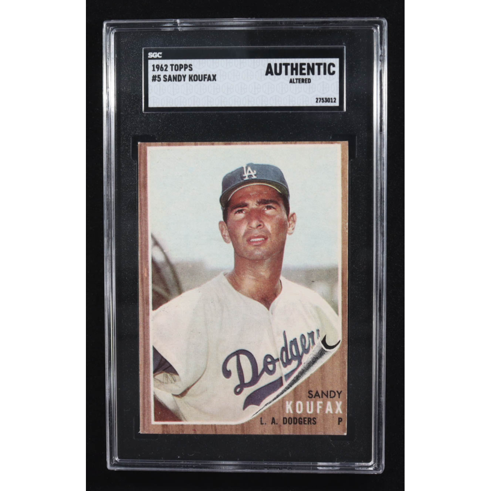 Sandy Koufax 1962 Topps #5 (SGC Authentic) (Altered) at PristineAuction.com