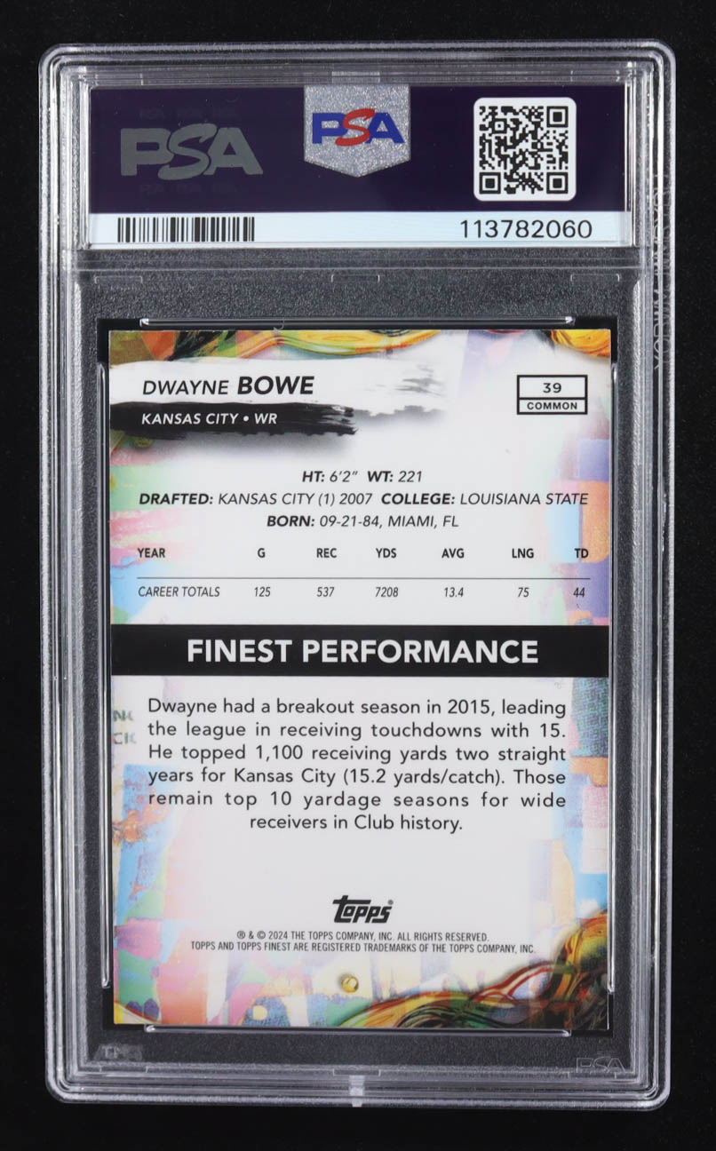 Dwayne Bowe 2024 Finest Blue Checkerboard Refractors #39 #56/99 (PSA 9) at PristineAuction.com Dwayne Bowe 2024 Finest Blue Checkerboard Refractors #39 #56/99 (PSA 9) at PristineAuction.com