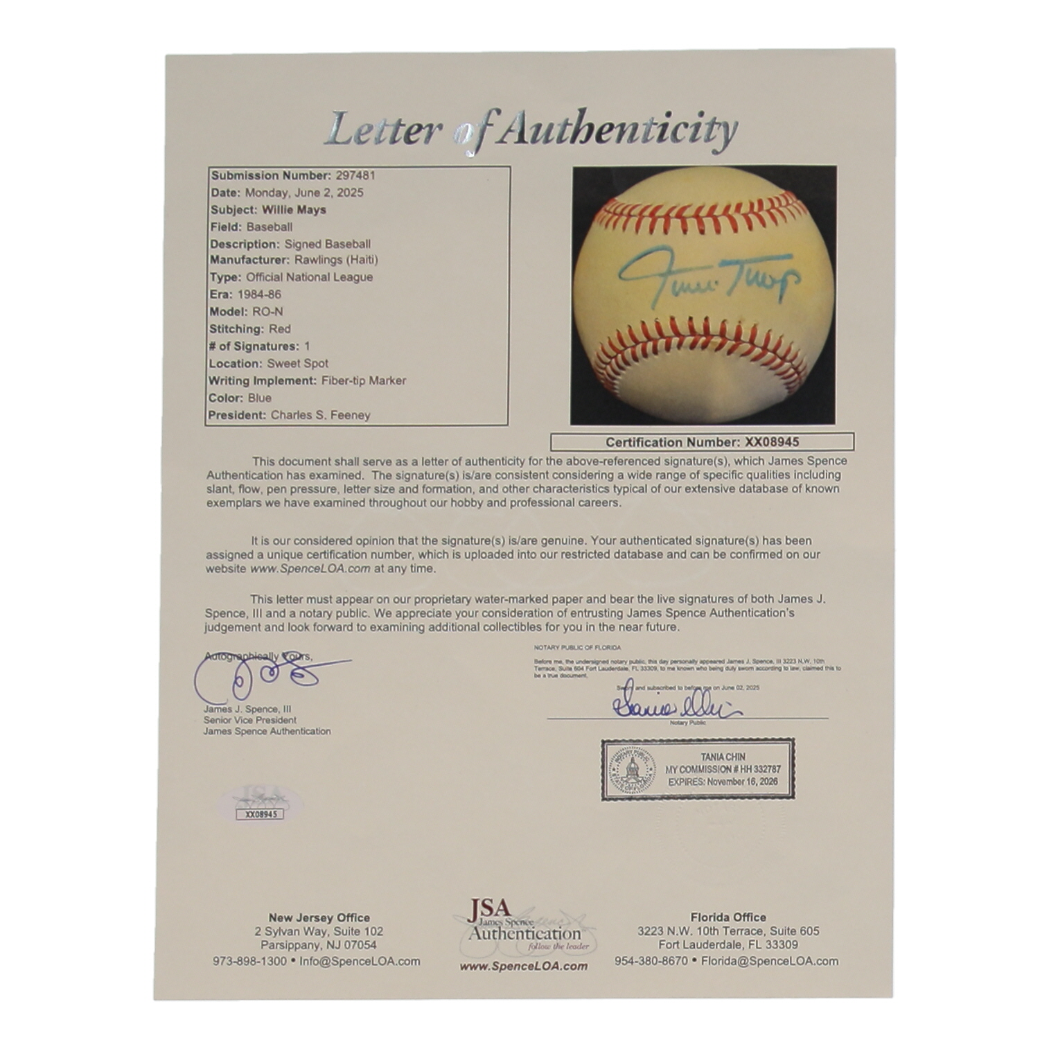 Willie Mays Signed ONL Baseball (JSA) at PristineAuction.com Willie Mays Signed ONL Baseball (JSA) at PristineAuction.com