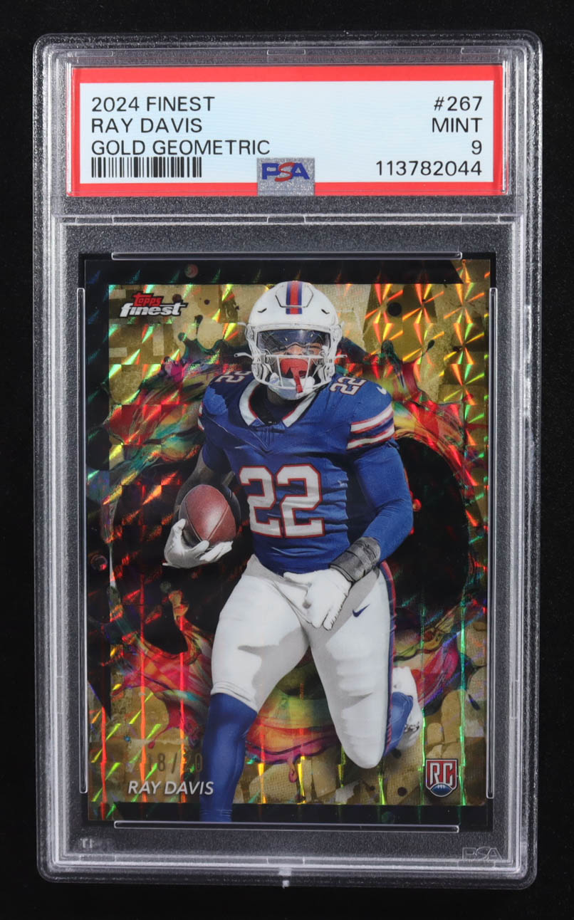 Ray Davis 2024 Finest Gold Geometric Refractors #267 #18/20 RC (PSA 9) at PristineAuction.com Ray Davis 2024 Finest Gold Geometric Refractors #267 #18/20 RC (PSA 9) at PristineAuction.com