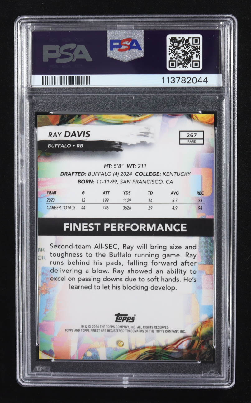 Ray Davis 2024 Finest Gold Geometric Refractors #267 #18/20 RC (PSA 9) at PristineAuction.com Ray Davis 2024 Finest Gold Geometric Refractors #267 #18/20 RC (PSA 9) at PristineAuction.com