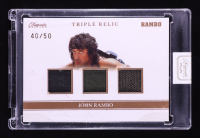 John Rambo 2024 Keepsake Edition Triple Relic Authentic Rambo III #167 #40/50 at PristineAuction.com