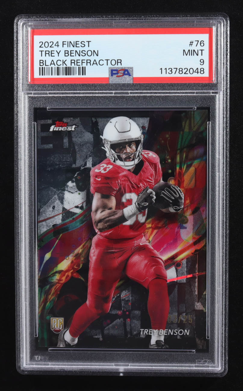 Trey Benson 2024 Finest Black Refractors #76 #02/25 RC (PSA 9) at PristineAuction.com Trey Benson 2024 Finest Black Refractors #76 #02/25 RC (PSA 9) at PristineAuction.com