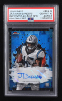 Ja'Tavion Sanders 2024 Finest Rookie Autographs Blue Geometric Refractors #RFAJS #17/99 RC (PSA 10 | Auto Grade PSA 8) at PristineAuction.com