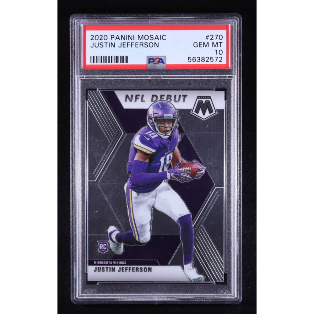 Justin Jefferson 2020 Panini Mosaic #270 DEB RC (PSA 10) at PristineAuction.com Justin Jefferson 2020 Panini Mosaic #270 DEB RC (PSA 10) at PristineAuction.com