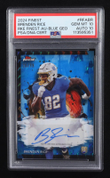 Brenden Rice 2024 Finest Rookie Autographs Blue Geometric Refractors #RFABR #20/99 RC (PSA 10 | Auto Grade PSA 10) at PristineAuction.com