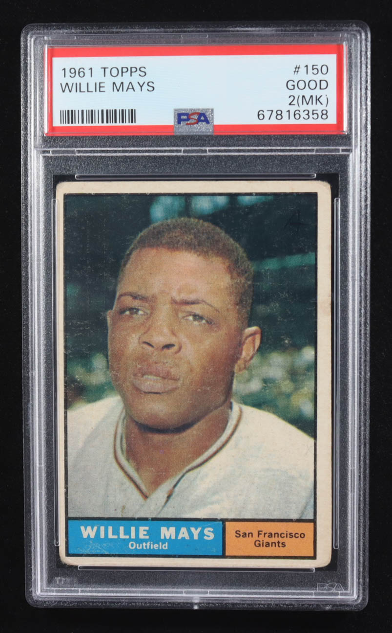 Willie Mays 1961 Topps #150 (PSA 2) (MK) at PristineAuction.com Willie Mays 1961 Topps #150 (PSA 2) (MK) at PristineAuction.com