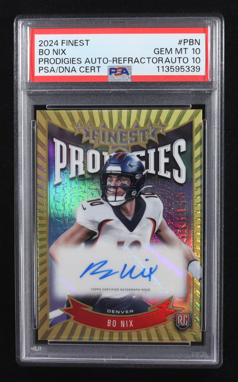 Bo Nix 2024 Finest Prodigies Autographs Refractors #PBN RC (PSA 10 | Auto Grade PSA 10) at PristineAuction.com Bo Nix 2024 Finest Prodigies Autographs Refractors #PBN RC (PSA 10 | Auto Grade PSA 10) at PristineAuction.com