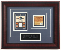 Deion Sanders Yankees Custom Framed Display with Dugout Bench Piece (MLB) at PristineAuction.com