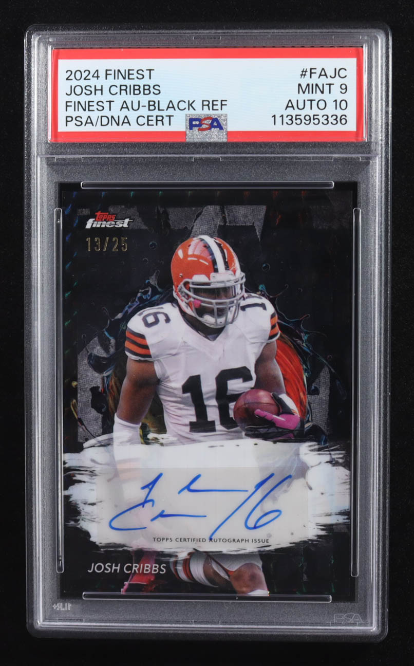 Josh Cribbs 2024 Finest Autographs Black Refractors #FAJC #13/25 (PSA 9 | Auto Grade PSA 10) at PristineAuction.com Josh Cribbs 2024 Finest Autographs Black Refractors #FAJC #13/25 (PSA 9 | Auto Grade PSA 10) at PristineAuction.com
