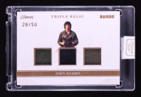 John Rambo 2024 Keepsake Edition Triple Relic Authentic Rambo III #168 #28/50 at PristineAuction.com