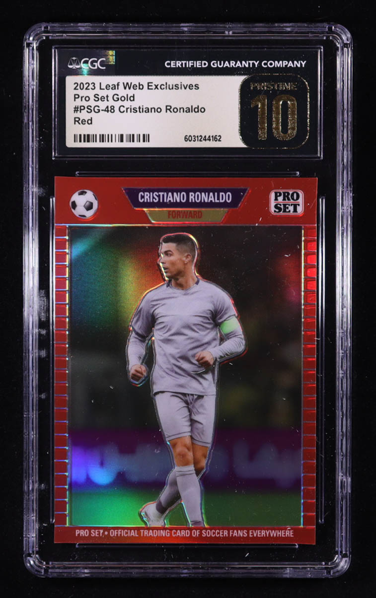 Cristiano Ronaldo 2023 Leaf Web Exclusives Pro Set Red #PSG48 #68/89 (CGC 10 | Pristine Black Label) at PristineAuction.com Cristiano Ronaldo 2023 Leaf Web Exclusives Pro Set Red #PSG48 #68/89 (CGC 10 | Pristine Black Label) at PristineAuction.com