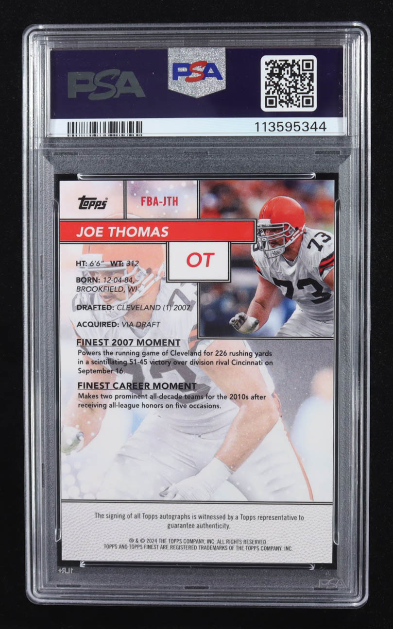 Joe Thomas 2024 Finest Flashback Autographs Gold Geometric Refractors #FBAJTH #18/50 (PSA 10 | Auto Grade PSA 10) at PristineAuction.com Joe Thomas 2024 Finest Flashback Autographs Gold Geometric Refractors #FBAJTH #18/50 (PSA 10 | Auto Grade PSA 10) at PristineAuction.com