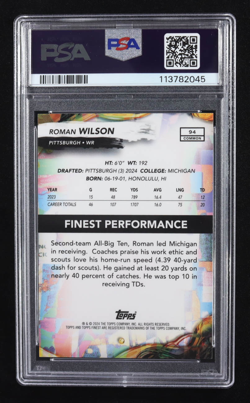 Roman Wilson 2024 Finest Gold Geometric Refractors #94 #28/50 RC (PSA 10) at PristineAuction.com Roman Wilson 2024 Finest Gold Geometric Refractors #94 #28/50 RC (PSA 10) at PristineAuction.com