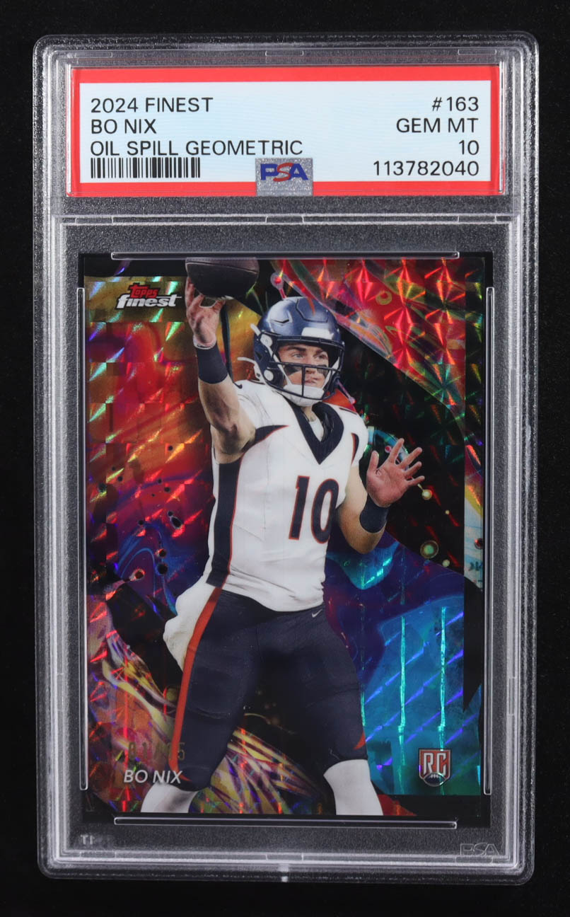 Bo Nix 2024 Finest Oil Spill Geometric Refractors #163 #01/15 RC (PSA 10) at PristineAuction.com Bo Nix 2024 Finest Oil Spill Geometric Refractors #163 #01/15 RC (PSA 10) at PristineAuction.com