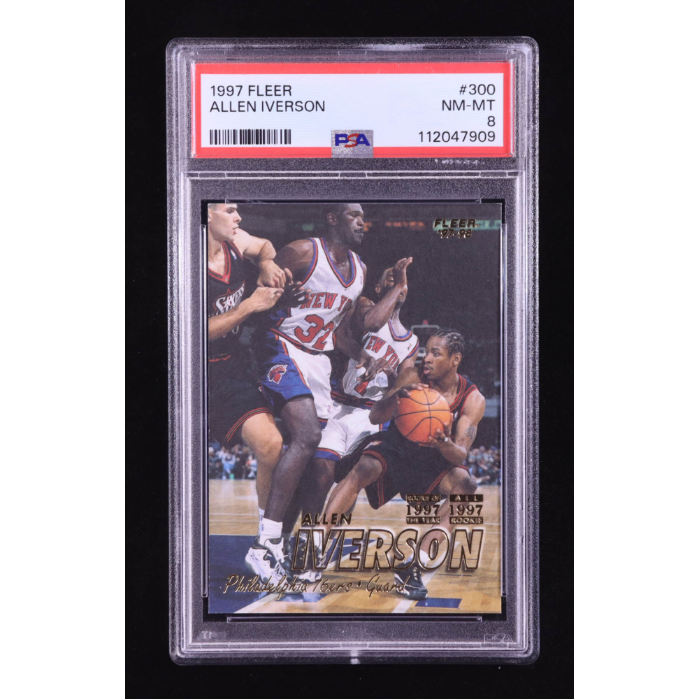 Allen Iverson 1997 Fleer #300 (PSA 8) at PristineAuction.com