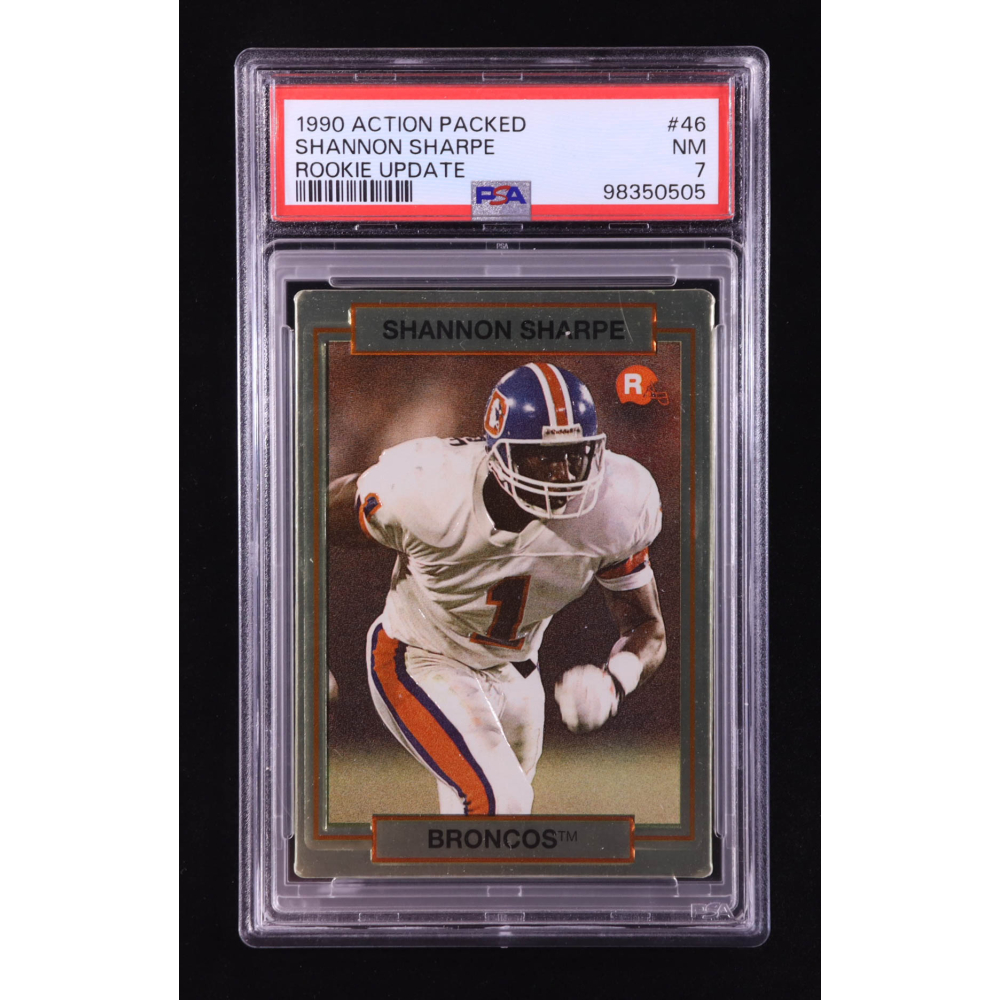 Shannon Sharpe 1990 Action Packed Rookie Update #46 RC (PSA 7) at PristineAuction.com