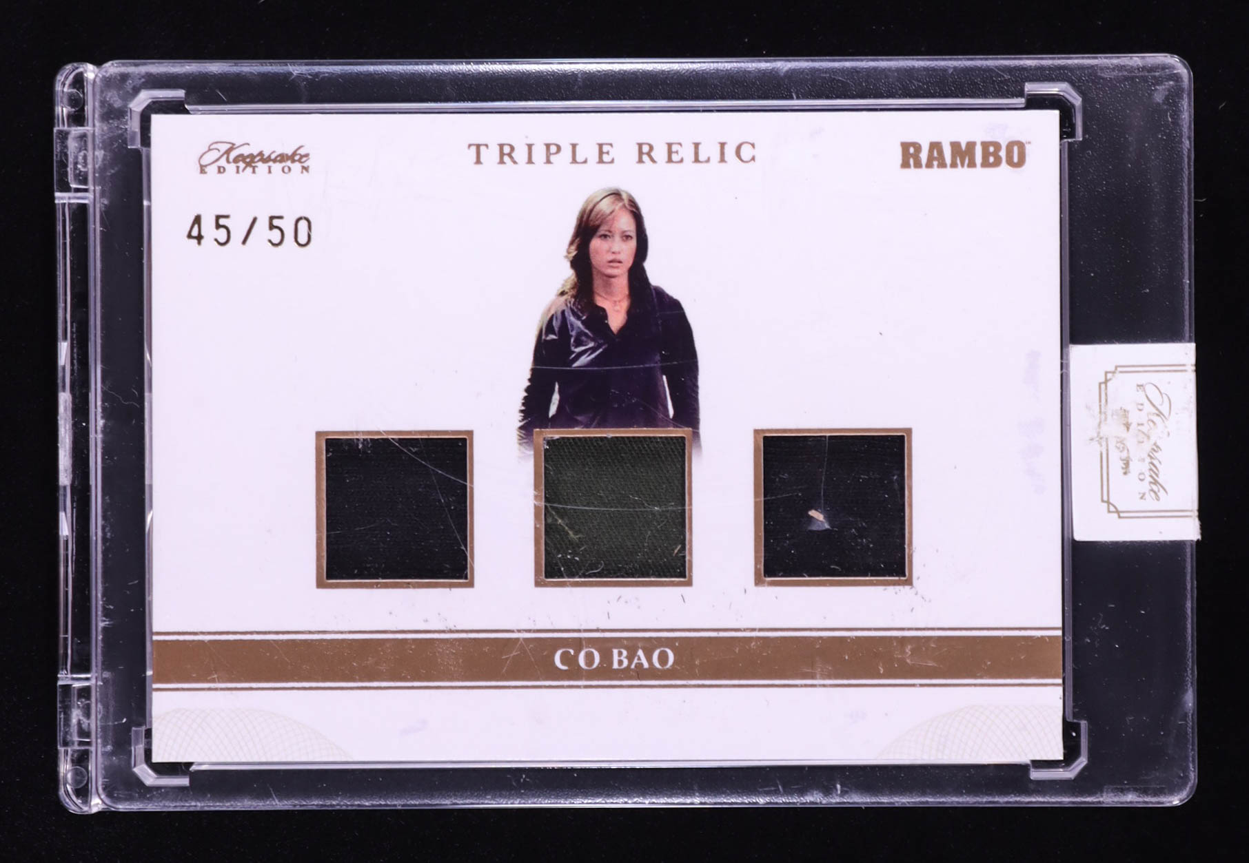 Co Bao 2024 Keepsake Edition Triple Relic Authentic Rambo II #228 #45/50 at PristineAuction.com Co Bao 2024 Keepsake Edition Triple Relic Authentic Rambo II #228 #45/50 at PristineAuction.com