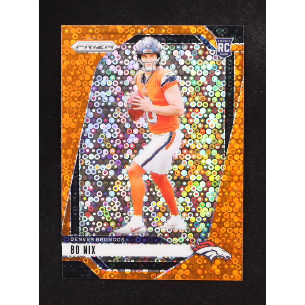 Bo Nix 2024 Panini Prizm Prizms Orange Disco #309 RC at PristineAuction.com