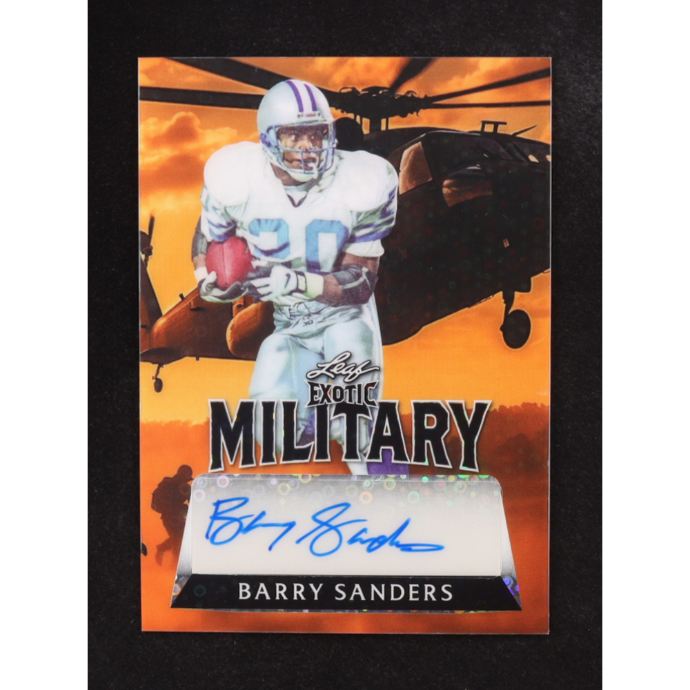 Barry Sanders 2024 Leaf Exotic Military Autographs Orange Disco #MABS1 #1/2 at PristineAuction.com
