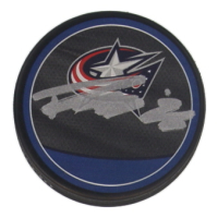 Patrik Laine Signed Blue Jackets Logo Hockey Puck (JSA) at PristineAuction.com
