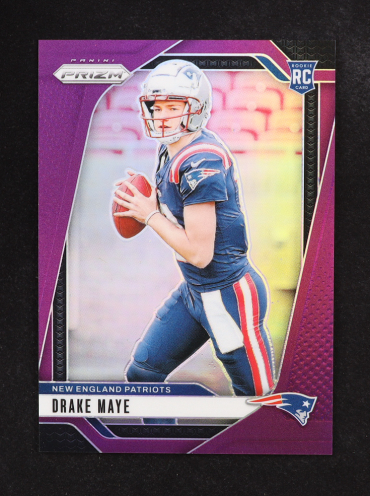 Drake Maye 2024 Panini Prizm Prizms Purple #329 RC #50/125