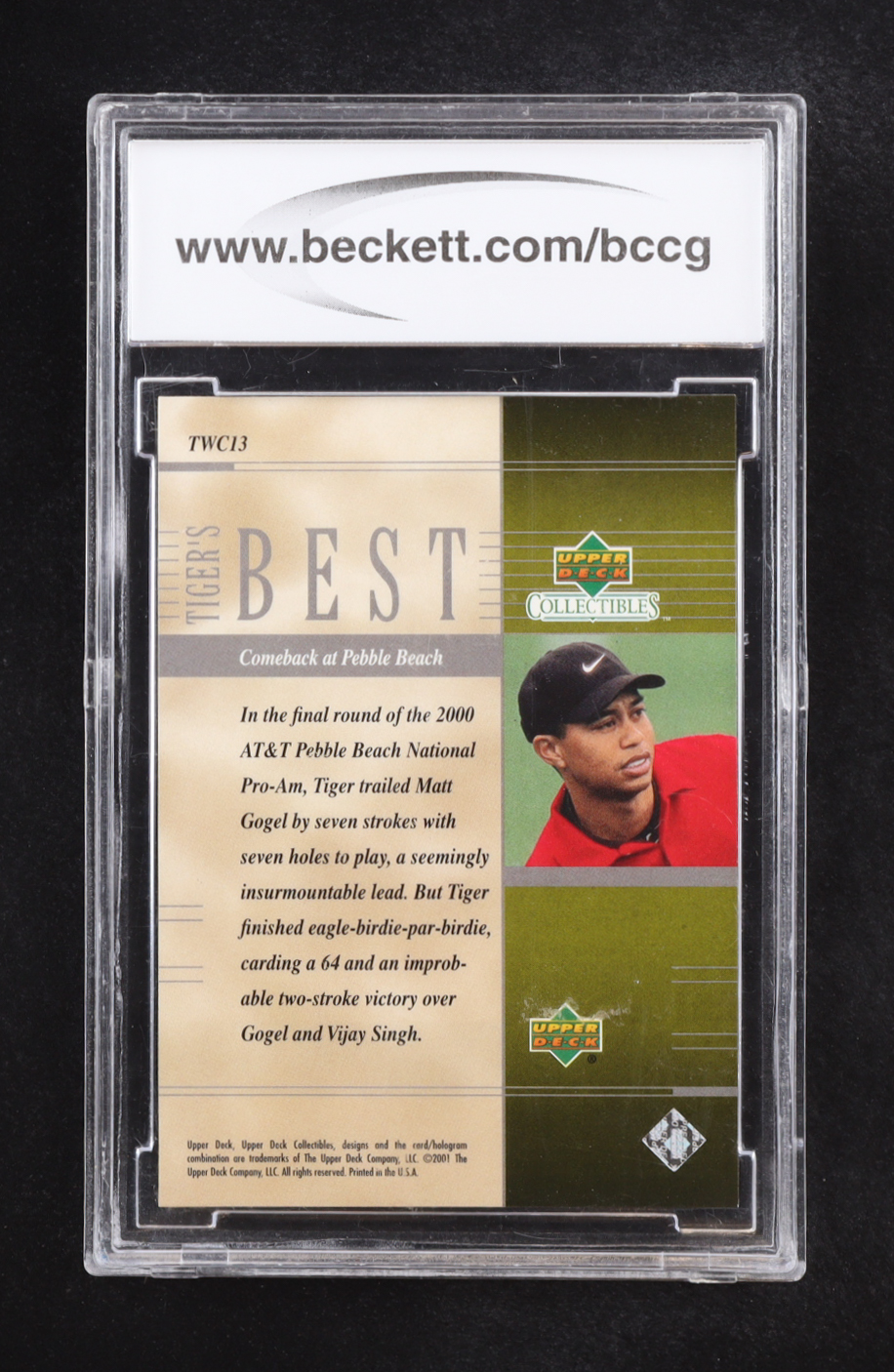 Tiger Woods 2001 Upper Deck Tiger Woods Collection #TWC13 (BCCG 10) at PristineAuction.com Tiger Woods 2001 Upper Deck Tiger Woods Collection #TWC13 (BCCG 10) at PristineAuction.com