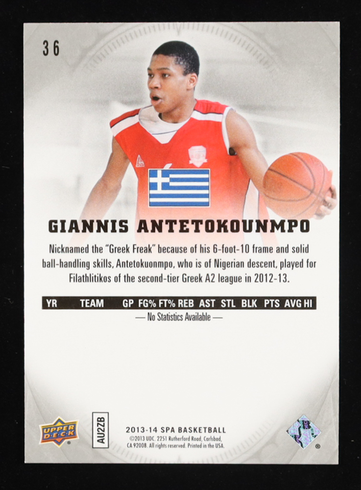 Giannis Antetokounmpo 2013-14 SP Authentic #36 RC at PristineAuction.com Giannis Antetokounmpo 2013-14 SP Authentic #36 RC at PristineAuction.com