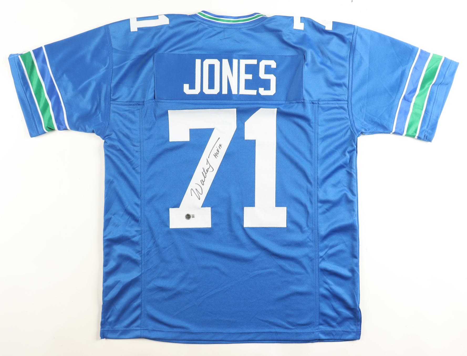 Walter Jones Signed Jersey Inscribed "HOF 14" (Beckett) at PristineAuction.com Walter Jones Signed Jersey Inscribed "HOF 14" (Beckett) at PristineAuction.com