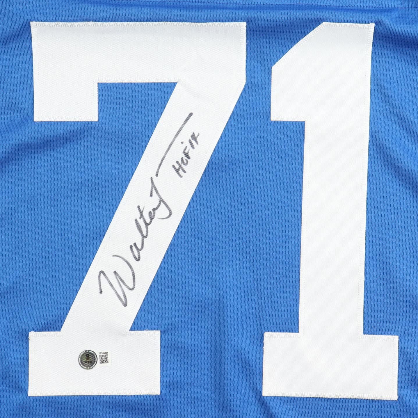 Walter Jones Signed Jersey Inscribed "HOF 14" (Beckett) at PristineAuction.com Walter Jones Signed Jersey Inscribed "HOF 14" (Beckett) at PristineAuction.com