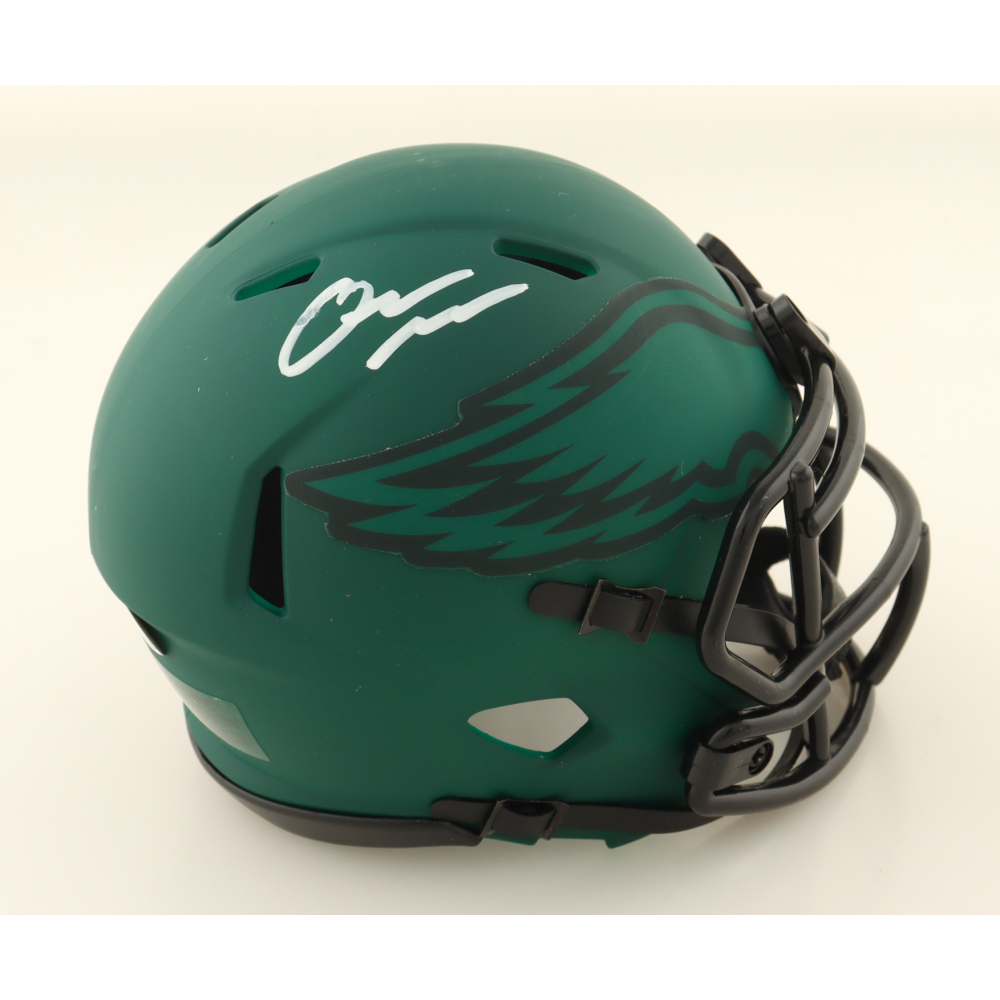 Quinyon Mitchell Signed Eagles Rave Alternate Speed Mini Helmet (JSA) at PristineAuction.com