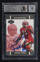 Joe Montana / Frank Gore Signed 2007 Topps Co-Signers Changing Faces Gold Red #14A #011/399 (BGS | Auto 10) at PristineAuction.com