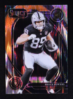 Brock Bowers 2024 Select Prizm Black and Orange Shock #222 RC at PristineAuction.com