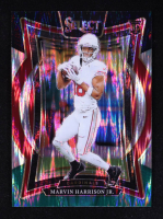 Marvin Harrison Jr. 2024 Select Prizm Black and Green Shock #28 RC at PristineAuction.com