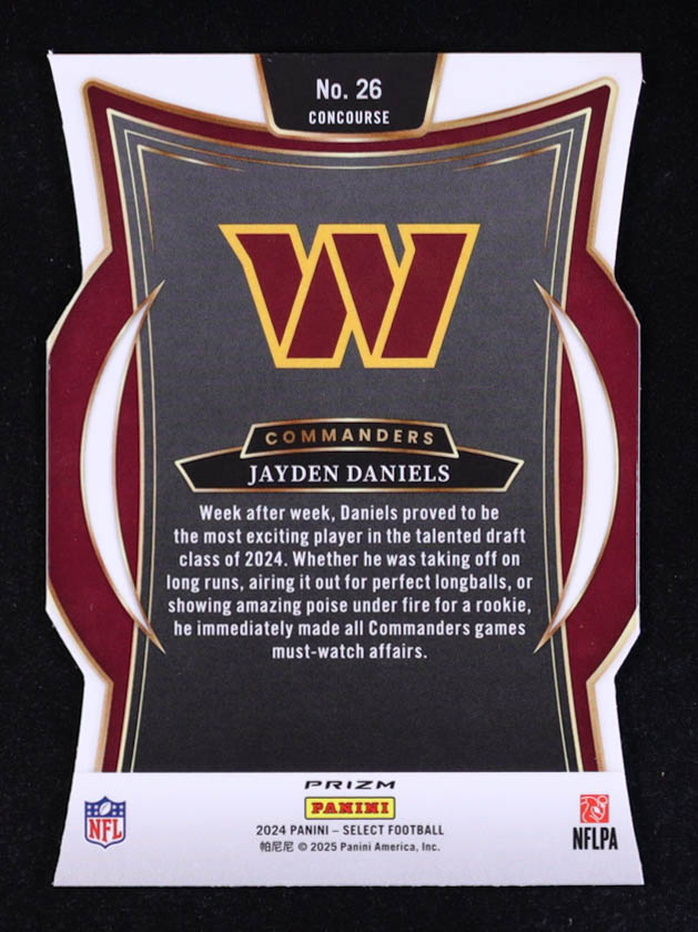 Jayden Daniels 2024 Select Prizm Silver Die Cut #26 RC at PristineAuction.com Jayden Daniels 2024 Select Prizm Silver Die Cut #26 RC at PristineAuction.com
