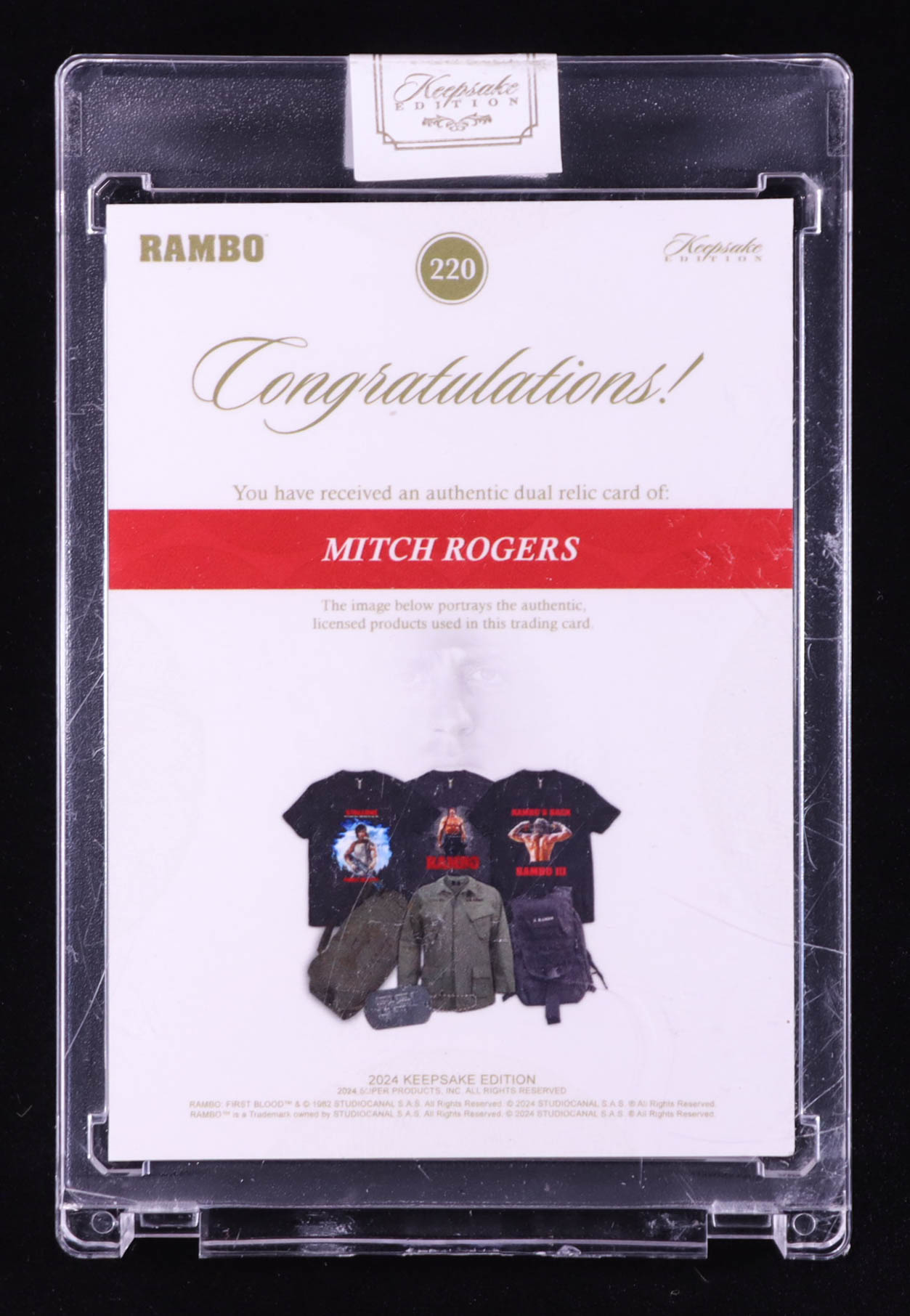 Mitch Rogers 2024 Keepsake Edition Dual Relic Patches Authentic Rambo #220 #45/50 at PristineAuction.com Mitch Rogers 2024 Keepsake Edition Dual Relic Patches Authentic Rambo #220 #45/50 at PristineAuction.com