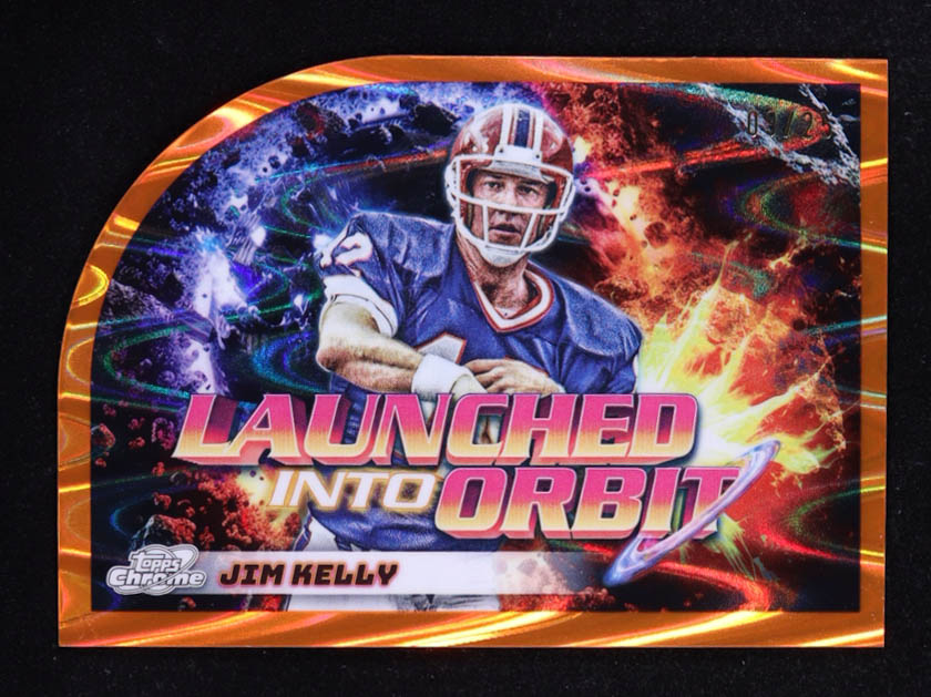 Jim Kelly 2024 Topps Cosmic Chrome Launched Into Orbit Orange Galactic Refractors #LIO19 #09/25 at PristineAuction.com Jim Kelly 2024 Topps Cosmic Chrome Launched Into Orbit Orange Galactic Refractors #LIO19 #09/25 at PristineAuction.com