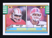 Jerry Rice / Andre Reed 1990 Topps Receiving Leaders #431A at PristineAuction.com