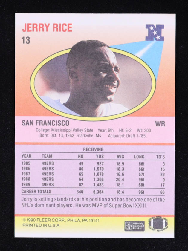 Jerry Rice 1990 Fleer #13 at PristineAuction.com Jerry Rice 1990 Fleer #13 at PristineAuction.com
