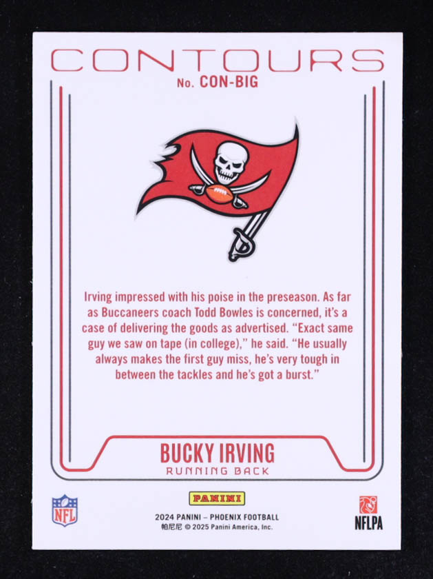 Bucky Irving 2024 Panini Phoenix Contours #27 RC at PristineAuction.com Bucky Irving 2024 Panini Phoenix Contours #27 RC at PristineAuction.com