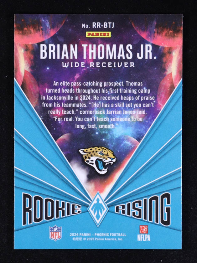 Brian Thomas Jr. 2024 Panini Phoenix Rookie Rising #3 RC at PristineAuction.com Brian Thomas Jr. 2024 Panini Phoenix Rookie Rising #3 RC at PristineAuction.com