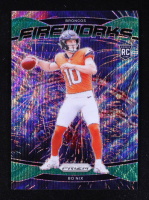 Bo Nix 2024 Panini Prizm Fireworks Prizms Green Wave #23 RC at PristineAuction.com