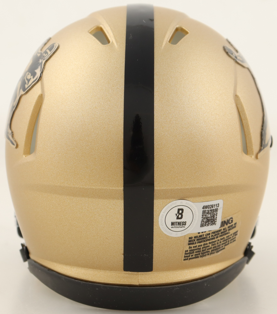 Johnny Manziel Signed Heisman Trophy Logo Speed Mini Helmet Inscribed "Heisman" (Beckett) at PristineAuction.com Johnny Manziel Signed Heisman Trophy Logo Speed Mini Helmet Inscribed "Heisman" (Beckett) at PristineAuction.com