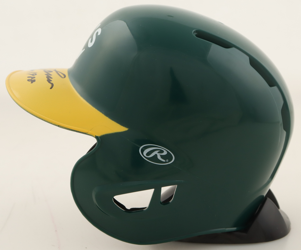 Jose Canseco Signed Athletics Mini Batting Helmet Inscribed "40/40 1988" (Beckett) at PristineAuction.com Jose Canseco Signed Athletics Mini Batting Helmet Inscribed "40/40 1988" (Beckett) at PristineAuction.com