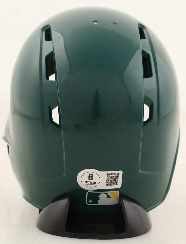 Jose Canseco Signed Athletics Mini Batting Helmet Inscribed "40/40 1988" (Beckett) at PristineAuction.com Jose Canseco Signed Athletics Mini Batting Helmet Inscribed "40/40 1988" (Beckett) at PristineAuction.com