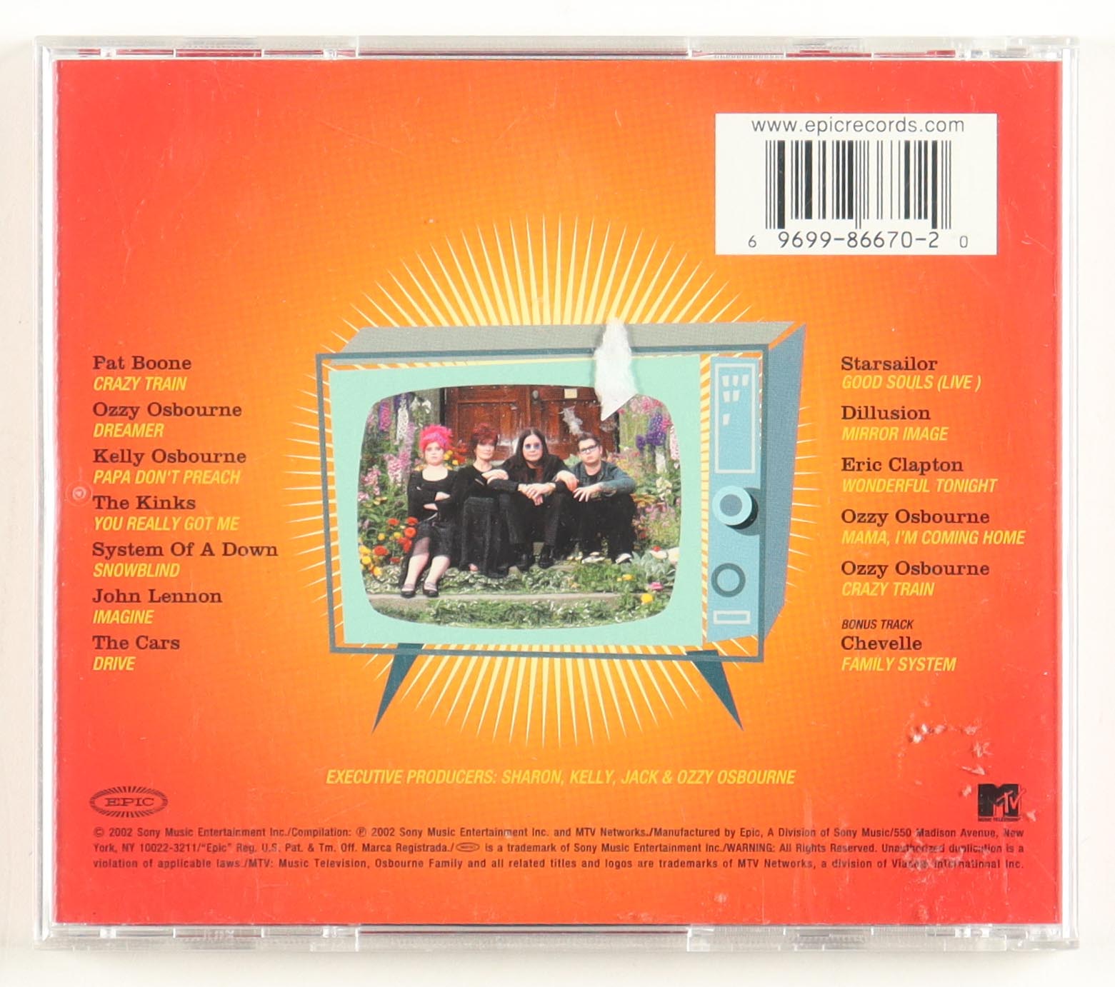 "The Osbournes" CD Album Insert Signed By (4) with Ozzy Osbourne, Sharon Osbourne, Jack Osbourne & Kelly Osbourne (JSA) at PristineAuction.com "The Osbournes" CD Album Insert Signed By (4) with Ozzy Osbourne, Sharon Osbourne, Jack Osbourne & Kelly Osbourne (JSA) at PristineAuction.com