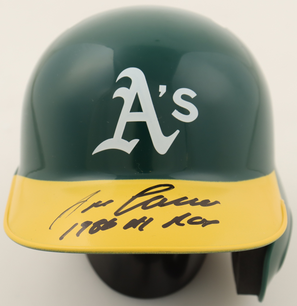 Jose Canseco Signed Athletics Mini Batting Helmet Inscribed "1986 AL ROY" (Beckett) at PristineAuction.com Jose Canseco Signed Athletics Mini Batting Helmet Inscribed "1986 AL ROY" (Beckett) at PristineAuction.com