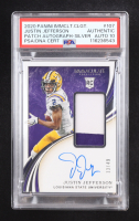 Justin Jefferson Signed 2020 Panini Immaculate Collegiate Patch Auto Silver #107 RC #13/49 (PSA | Autograph Graded PSA 10) at PristineAuction.com