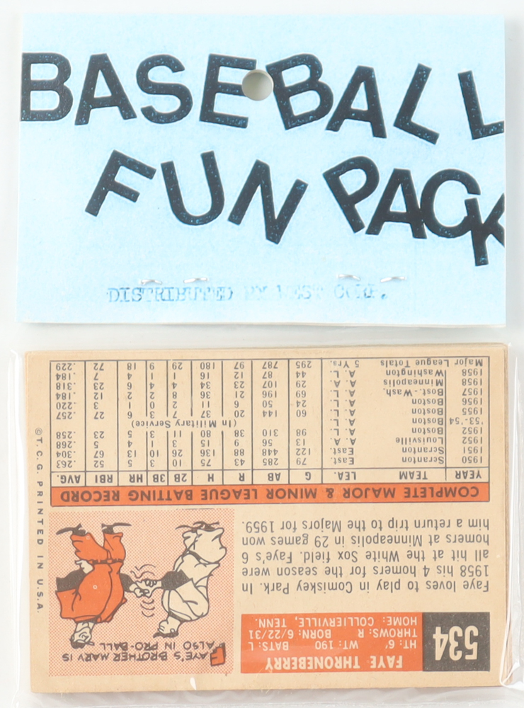 1959 Topps Baseball Card Fun Pack with (10) Cards at PristineAuction.com 1959 Topps Baseball Card Fun Pack with (10) Cards at PristineAuction.com