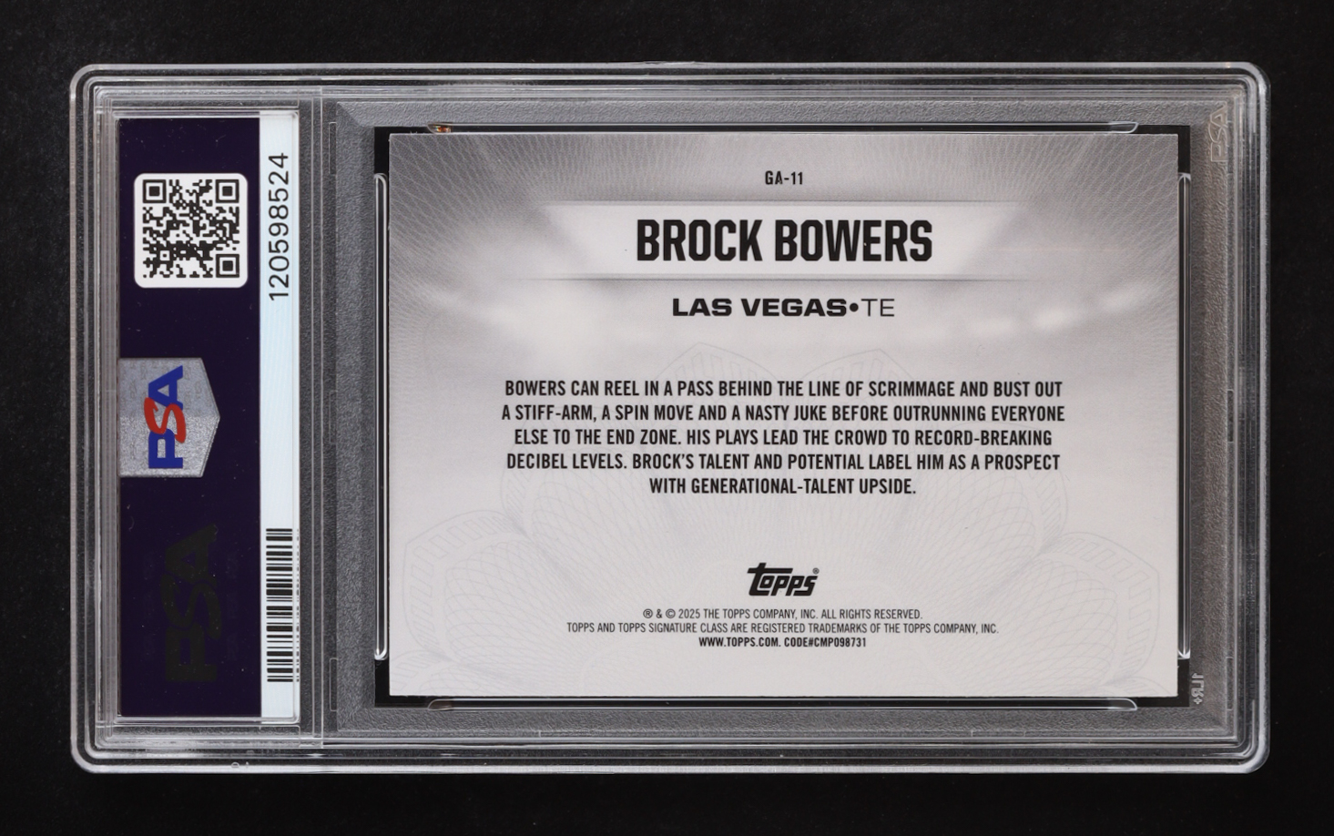 Brock Bowers 2024 Signature Class Gridiron Ambassadors #11 RC (PSA 7) at PristineAuction.com Brock Bowers 2024 Signature Class Gridiron Ambassadors #11 RC (PSA 7) at PristineAuction.com